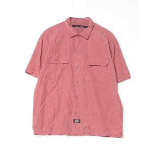 「niko and...」 ワンポイント半袖シャツ「Dickiesコラボ」 M レッド メンズ