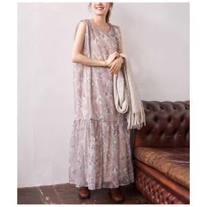 「CHILLE」 ノースリーブワンピース FREE ピンクベージュ レディース