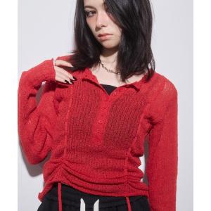 ニット セーター ヘンリーネックドロストニット レディース
