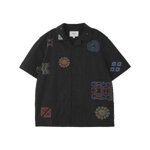 シャツ 半袖 WAX LONDON DIDCOT DOODLE EMBROIDERY SS25-SSS-DID-BRX-NML メンズ レディース