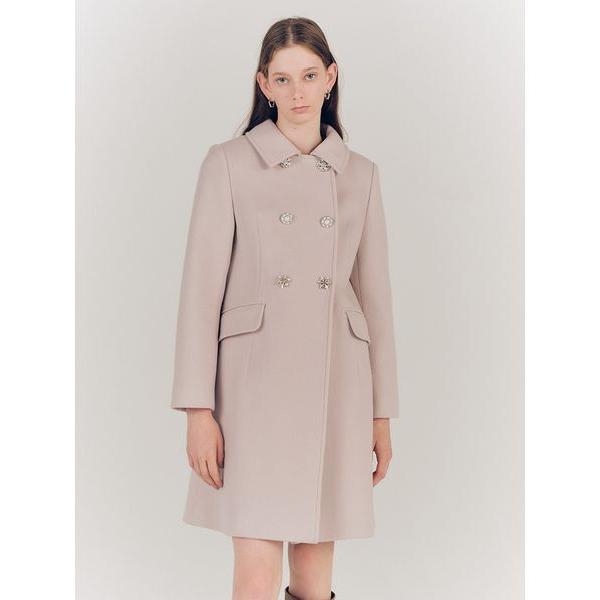 コート チェスターコート 「L.B CANDY STOCK」ダブルビジューミディコート レディース