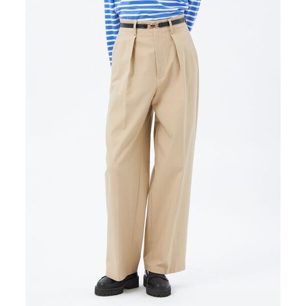 チノパン インタックワイドチノパンツ レディース