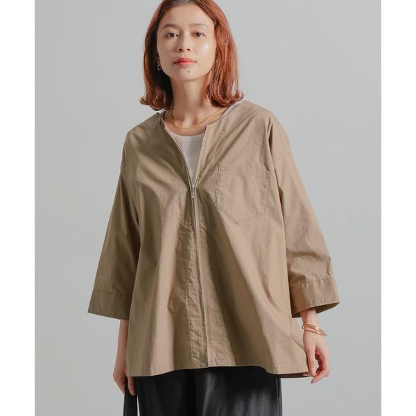 ブルゾン アウター ノーカラーシャツブルゾン レディース