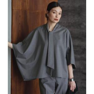 ブラウス シャツ T/Wブロード ボウタイ ブラウス レディース