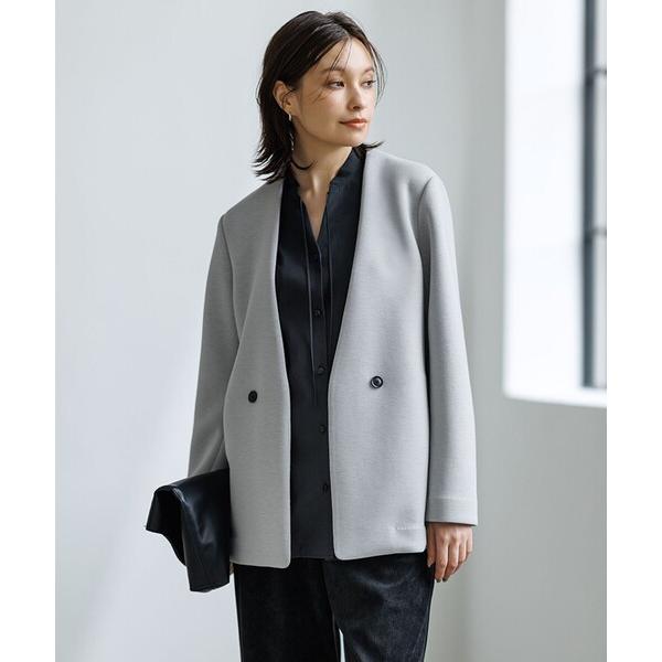 ジャケット ノーカラージャケット コンパクトWフェイス ノーカラージャケット レディース