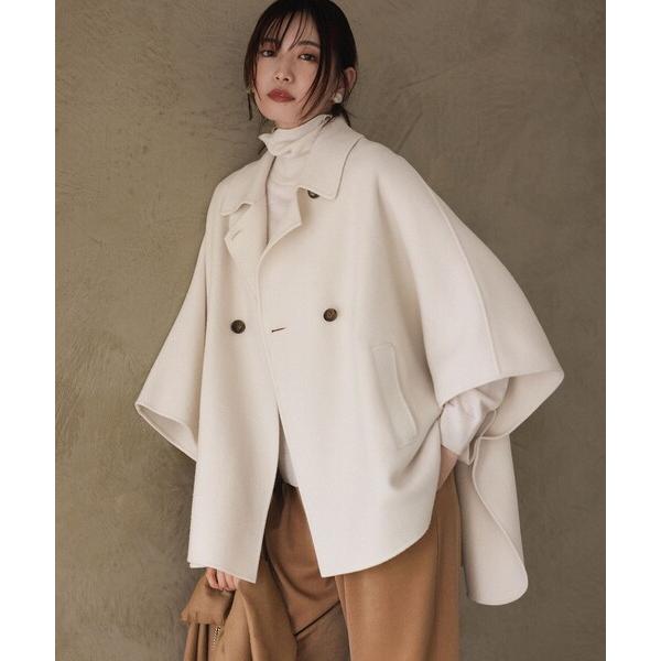 コート アウター 「見上愛さん着用/Oggi12月号掲載」ウールライトリバー ポンチョシルエット コ...