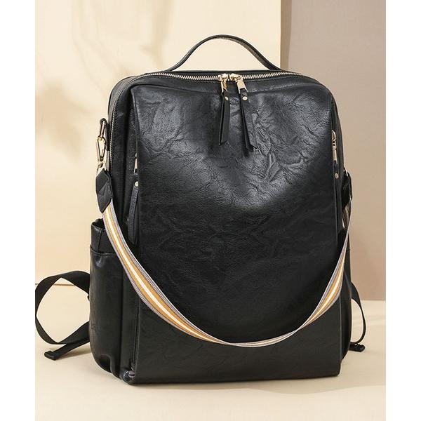 デイバック リュック 「A4収納可・撥水PU」 2WAY レザータッチスクエアリュックサック/トート...