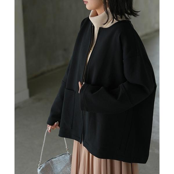 ブルゾン アウター ダンボールノーカラージャケット レディース