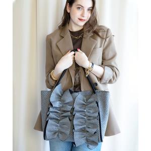 トートバッグ Moelleux モワルー フリルトートバッグ レディース