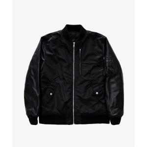 ma1 ma-1 MMMM/ ナイロンツイル/ラムレザー/MA-1タイプブルゾン メンズ レディース