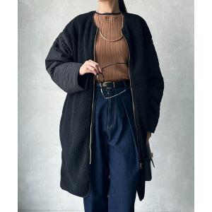 コート アウター ボア×キルティングコート レディース