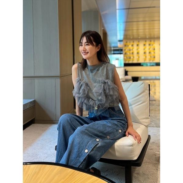 tシャツ チュールドッキングプルオーバー レディース