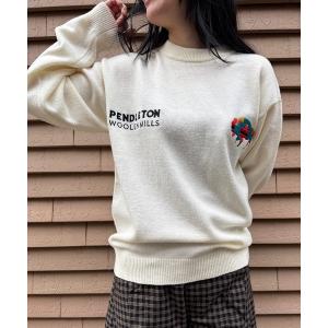 ニット セーター 「PENDLETON」「別注」 ペンドルトン ロイヤルウール ワンポイント刺繍プルオーバーニット ユニセックス レディース メンズ