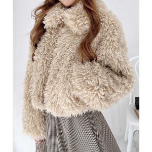 ブルゾン アウター ステンカラープードルエコファーブルゾン レディース