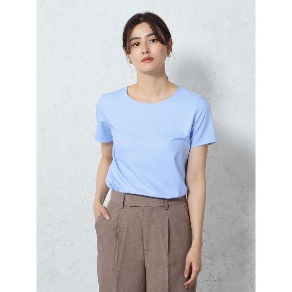 ブラウス シャツ 「接触冷感」シルク混ブラウス　ホワイト/サックス レディース