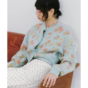 Lily Brown◇23AW/ビジューリボンニットカーディガン/one/アルパカ/BLU