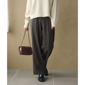 スラックス パンツ 裏起毛バックゴム ストレートパンツ ウォッシャブル レディース