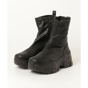 スニーカー ヨースケYOSUKEウィメンズ厚底ビックシルエットソールストレッチショートスニーカーブーツ 4450074 レディース