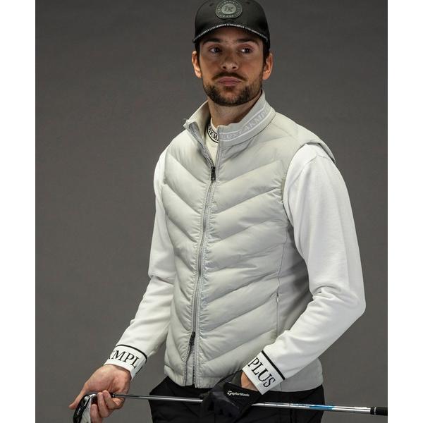 ダウンベスト ベスト LUXEAKMPLUS(リュクスエイケイエムプラス)ゴルフ リブネック パデッ...