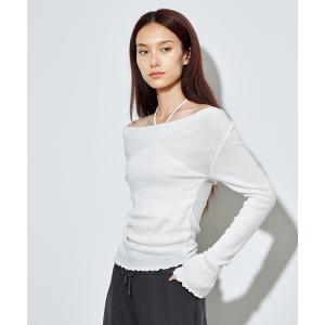 tシャツ off shoulder strap cut tops レディース