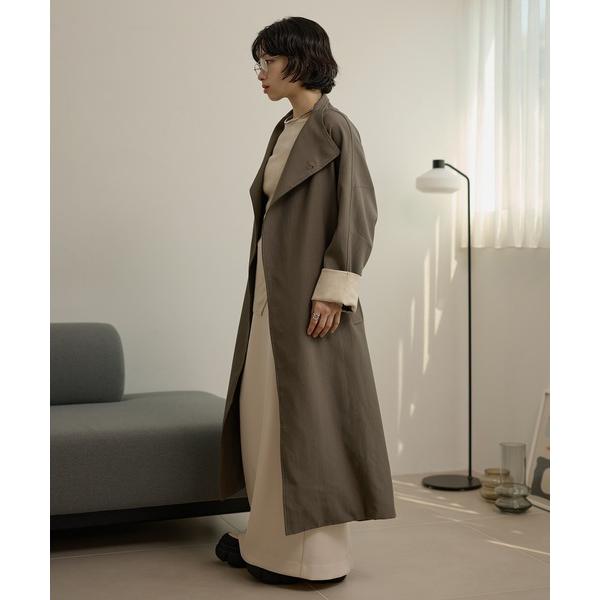 ステンカラーコート コート stand collar bicolor sleeve coat /スタ...