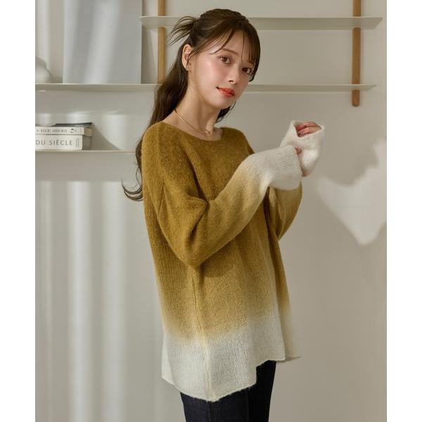 ニット セーター wool blend gradation knit /クルーネックウールブレンドグ...