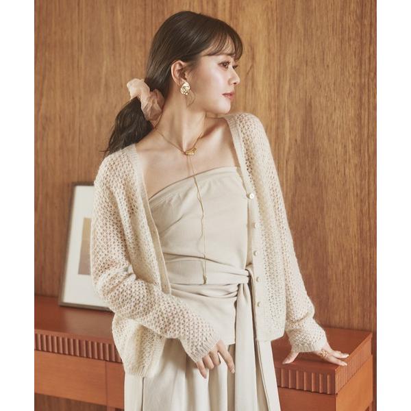 カーディガン wool mohair mix knit cardigan /ウールモヘアミックスニッ...