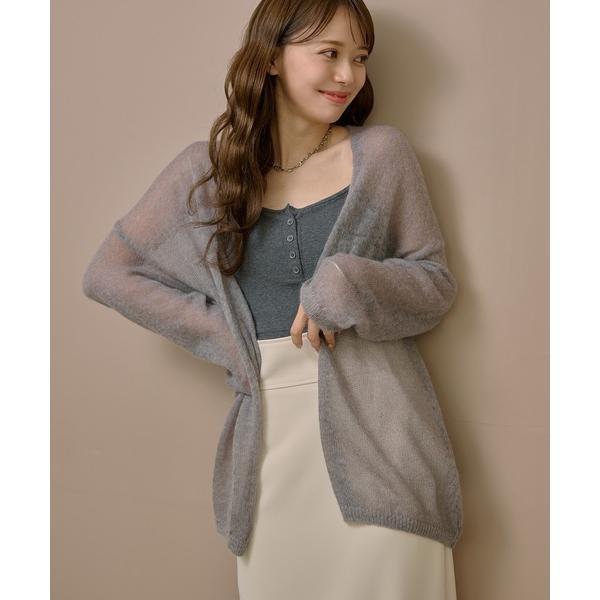 カーディガン wool mohair buttonless knit cardigan /ウールモヘ...