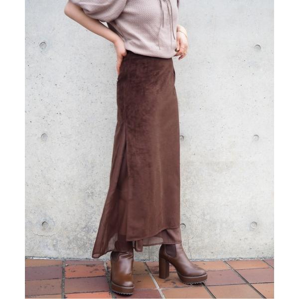 スカート sheer layered slit long skirt / シアーレイヤードスリットロ...