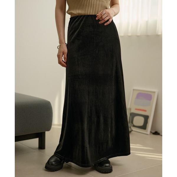 スカート velor narrow long skirt /ベロアナローロングスカート
