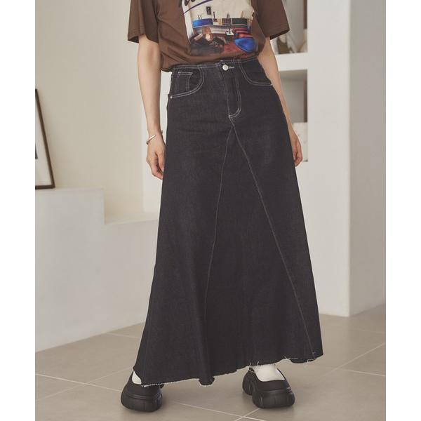 デニムスカート denim flare long skirt /デニムフレアロングスカート