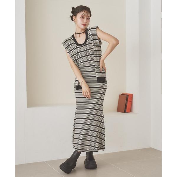 ワンピース shawl random border one piece /ショールランダムボーダーワ...