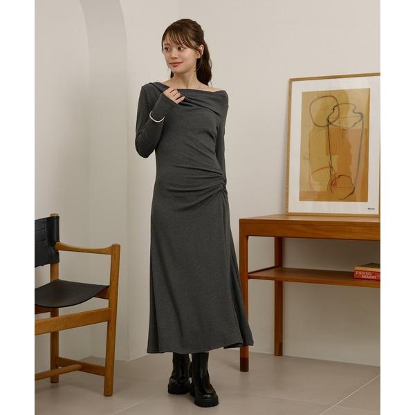 ワンピース drape nuance long dress /ドレープニュアンス長袖ロングワンピース