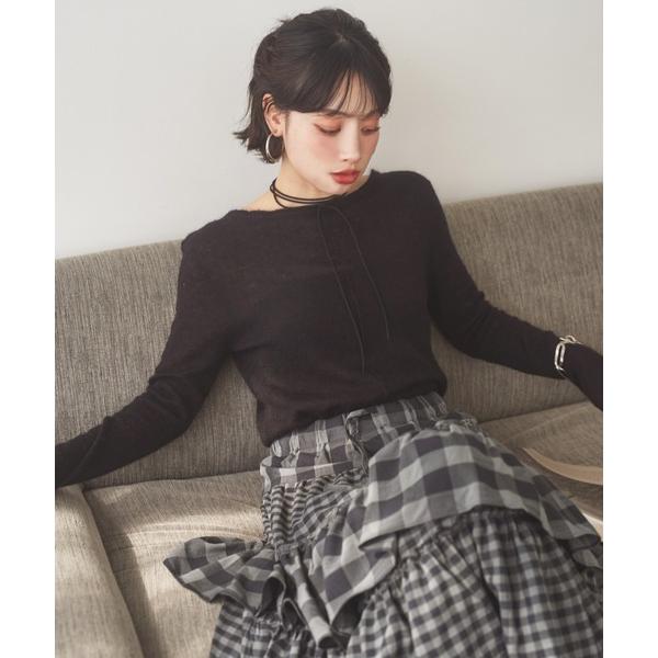 ニット セーター wool mohair 2way sheer knit /ウールモヘアブレンド2ウ...