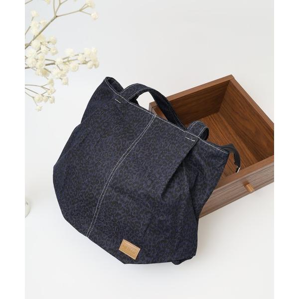 トートバッグ レオパード柄デニムトートバッグ レディース