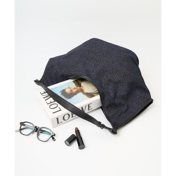 ショルダーバッグ バッグ レザーストラップレオパード柄デニムショルダーバッグ レディース