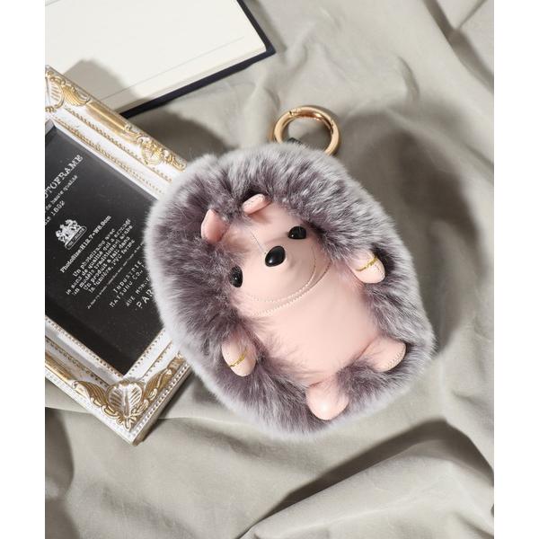 チャーム はりねずみモチーフふわふわファーチャーム レディース