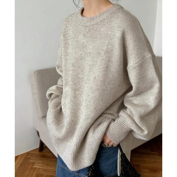 ニット セーター サイドスリットリラクシーニットセーター レディース