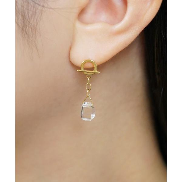 ピアス 「ZOZO限定」SV・K10 スターリングシルバー　ハーキマークォーツピアス レディース