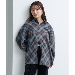 ブラウス シャツ 「2025AWカタログ/S.Mサイズ展開」ネルチェックシャツ レディース