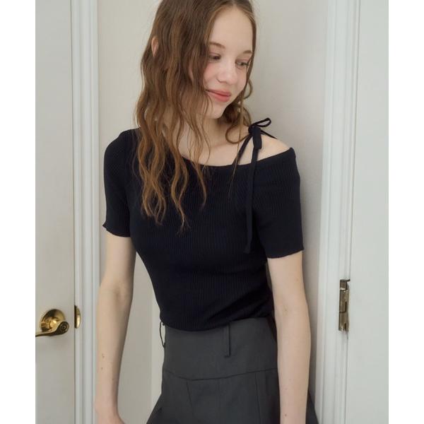 tシャツ ワンショルダーリボントップス/one sholder ribbon tops レディース