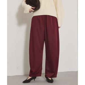 パンツ ジョーゼットサテンワイドパンツ/バーガンディ/バレルパンツ レディース
