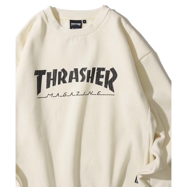 トレーナー スウェット 「THRASHER / スラッシャー」裏起毛クラックプリントスウェットプルオ...