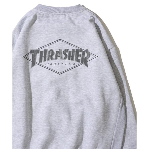 トレーナー スウェット 「THRASHER / スラッシャー」裏起毛クラックプリントスウェットプルオ...