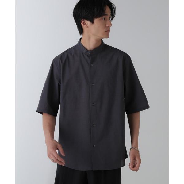「NANO universe」 半袖シャツ M チャコール メンズ