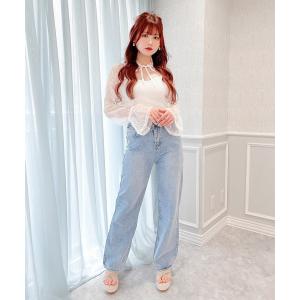 「Rmine」 加工デニムパンツ FREE ブルー レディース