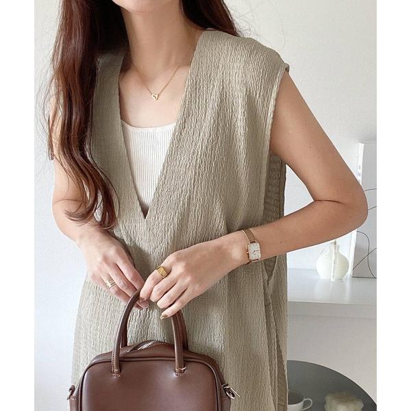 「Java」 ノースリーブトップス X-LARGE グレイッシュベージュ レディース