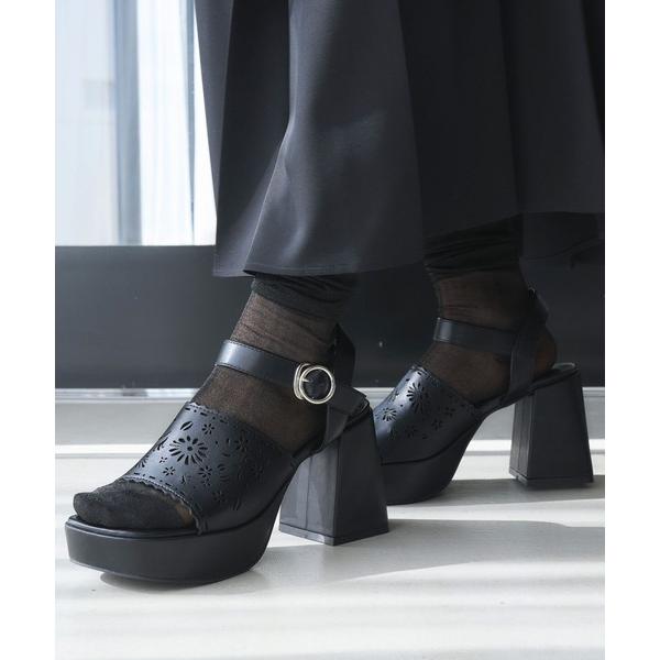 「HARE」 ヒールサンダル LARGE ブラック レディース