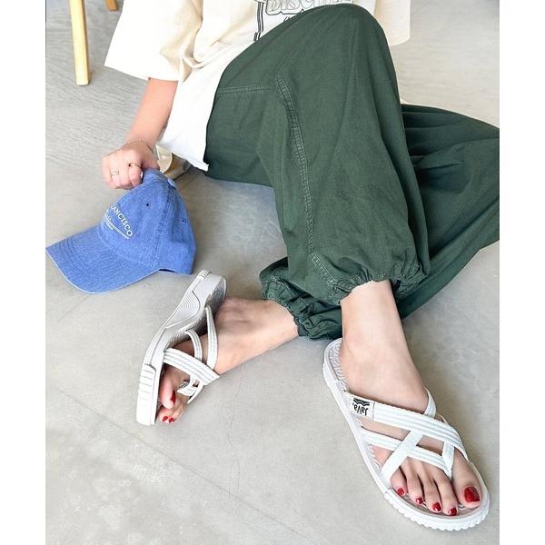 「Java」 フラットサンダル 24.0cm アイボリー レディース
