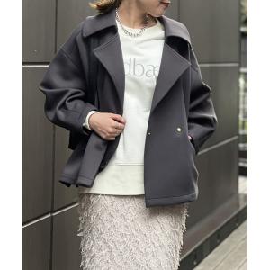 「un dix cors」 ピーコート FREE チャコールグレー レディース